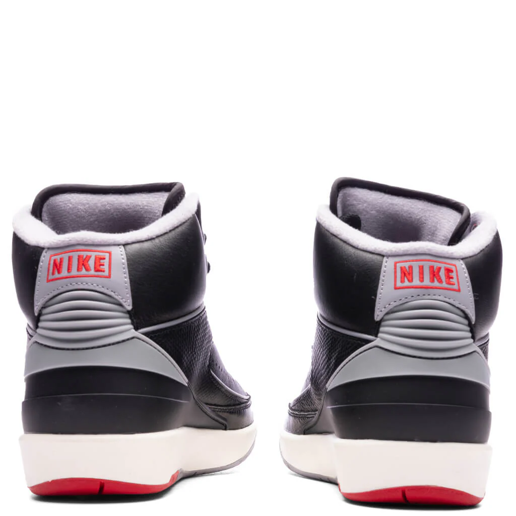 Air Jordan 2 'Black Cement' - Black/Cement Grey/Fire Red - Image 4