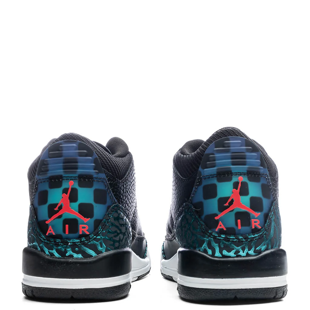 Air Jordan 3 Retro (GS) 'Moto' - Black/Siren Red/Hyper Jade - Image 4