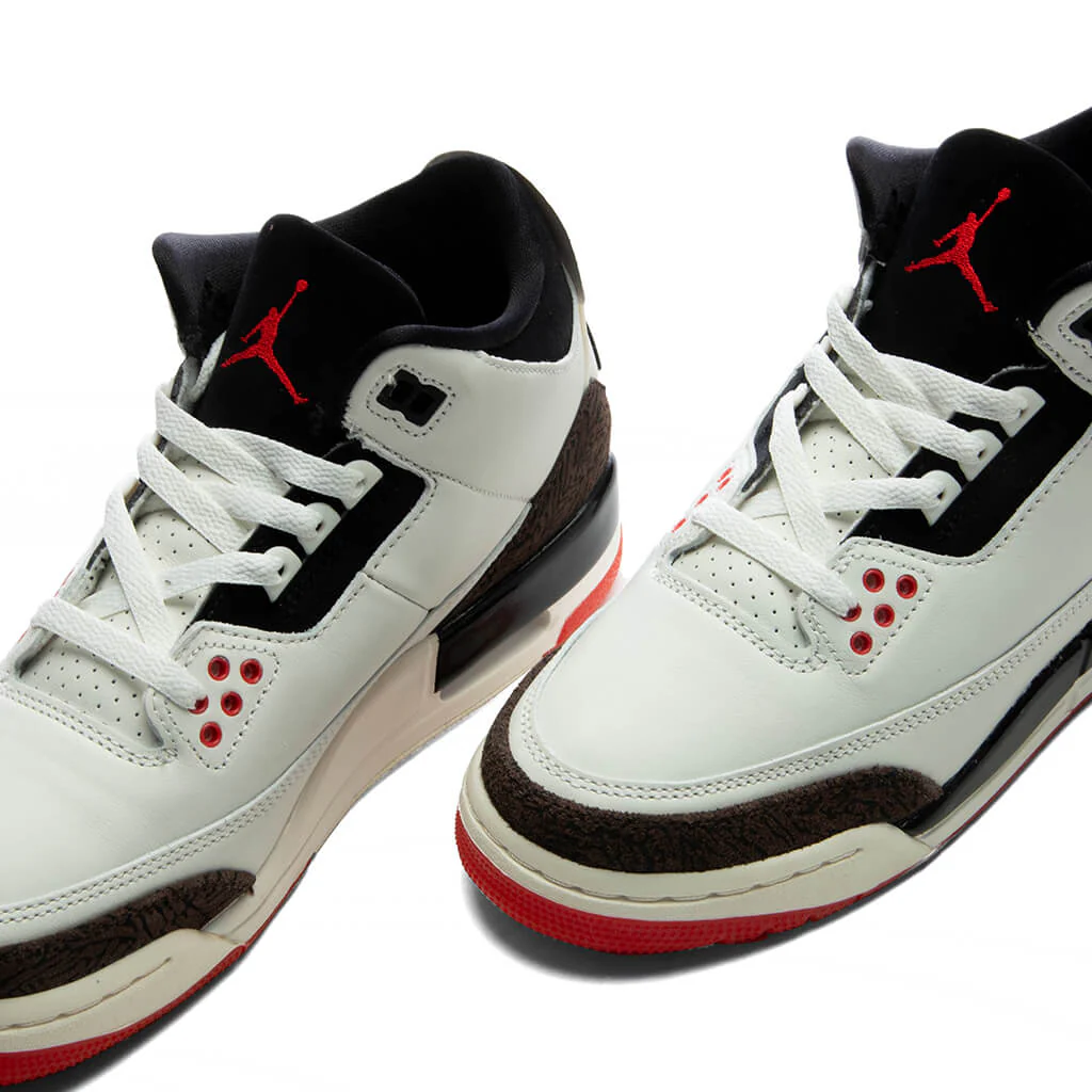 Air Jordan 3 Retro OG 'World's Best Dad' (GS) - Sail/Black/University Red/Pale Ivory - Image 3
