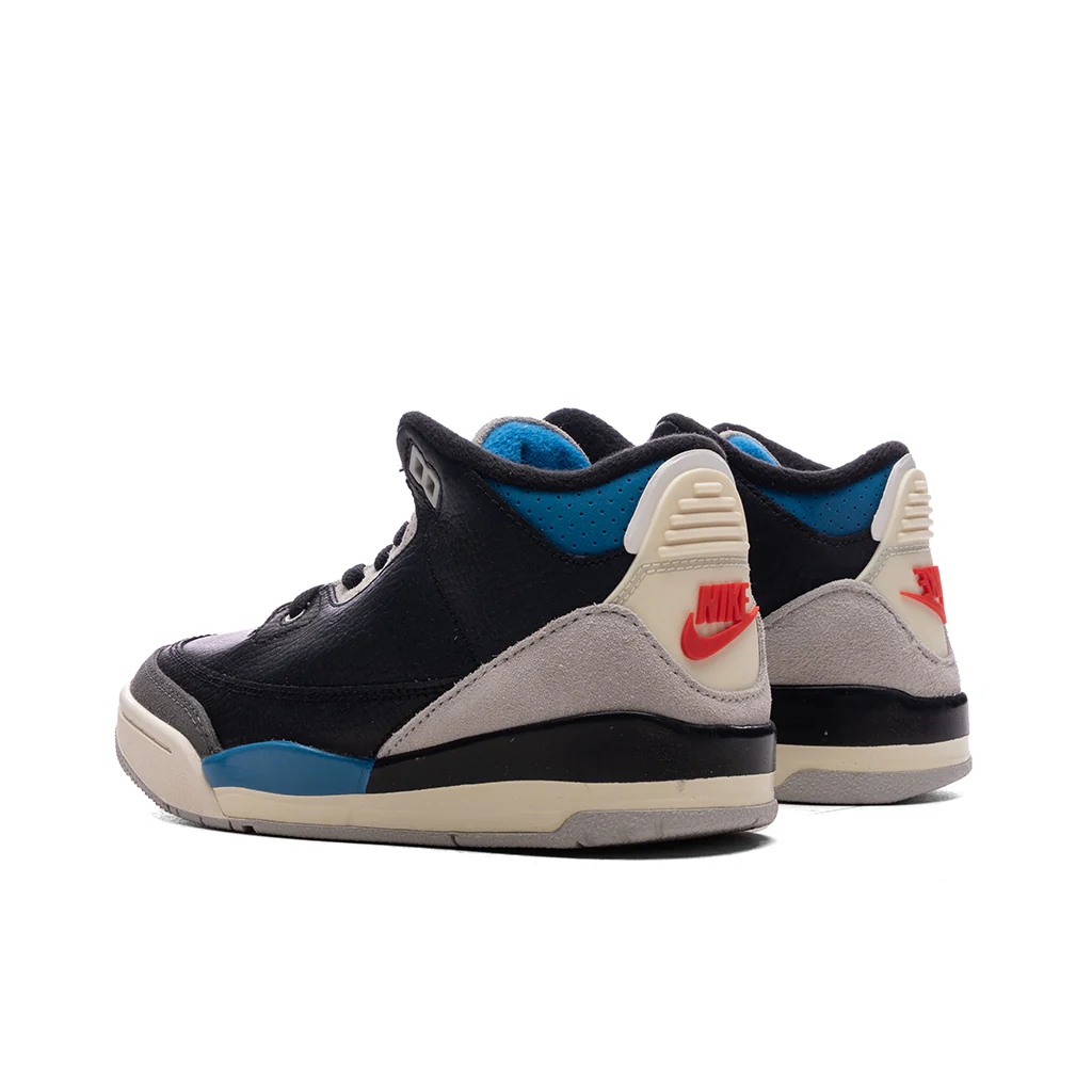 Air Jordan 3 Retro OG 'Rare Air' (PS) - Black/Chile Red/Neutral Grey - Image 3