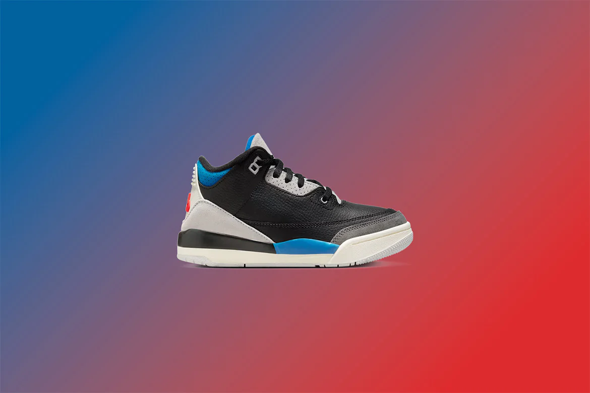 Air Jordan 3 Retro OG 'Rare Air' (PS) - Black/Chile Red/Neutral Grey - Image 5
