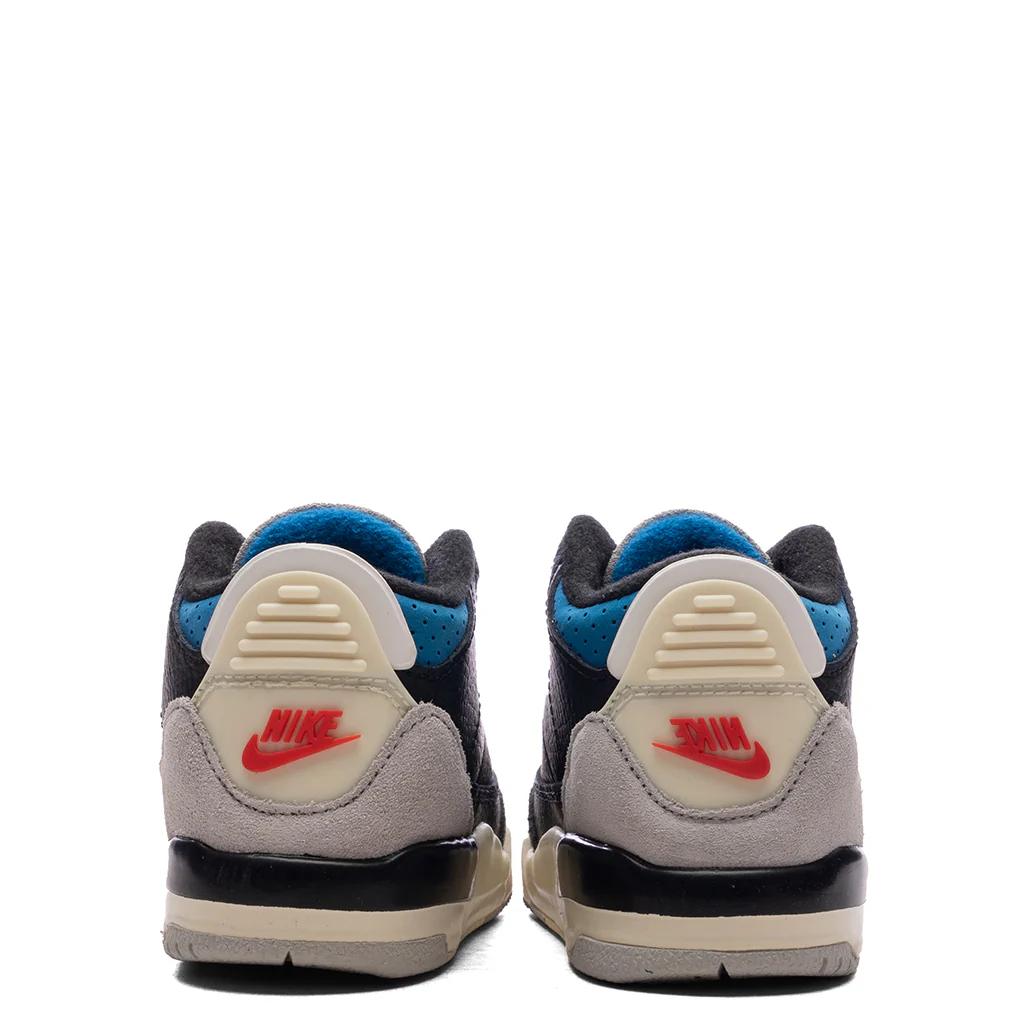 Air Jordan 3 Retro OG 'Rare Air' (TD) - Black/Chile Red/Neutral Grey - Image 4