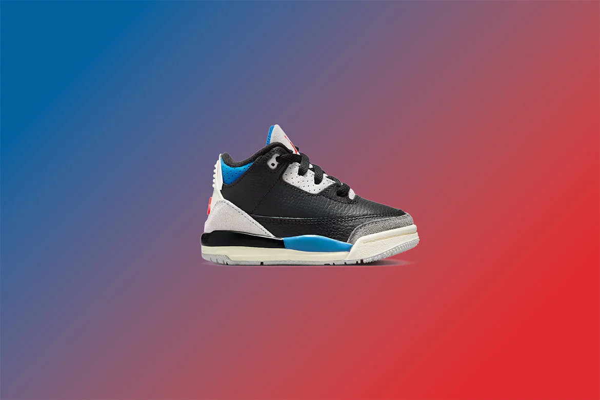 Air Jordan 3 Retro OG 'Rare Air' (TD) - Black/Chile Red/Neutral Grey - Image 5