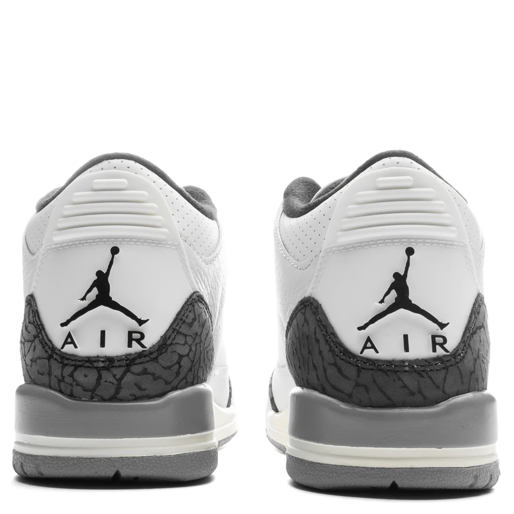 Air Jordan 3 Retro (PS) - Summit White/Fire Red/Cement Grey - Image 4