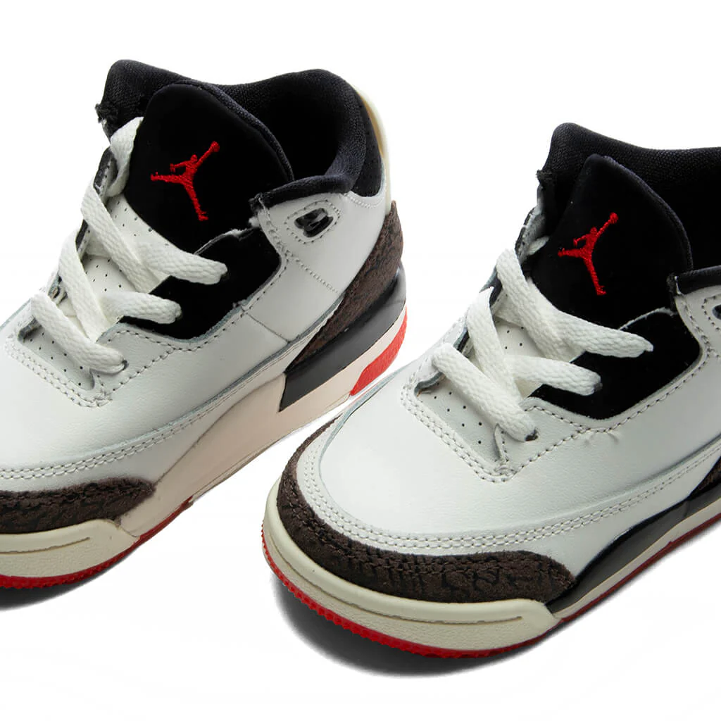 Air Jordan 3 Retro OG 'World's Best Dad' (TD) - Sail/Black/University Red/Pale Ivory - Image 3