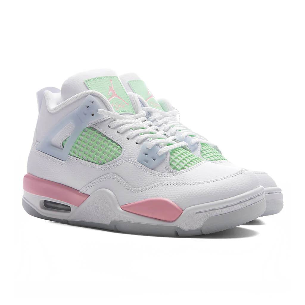 Air Jordan 4 Retro 'Valentine's Day' (GS) - White/Medium Soft Pink/Half Blue - Image 2