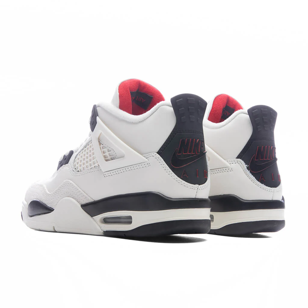 Air Jordan 4 Retro OG 'Flight Club' (GS) - Sail/Black/University Red - Image 3