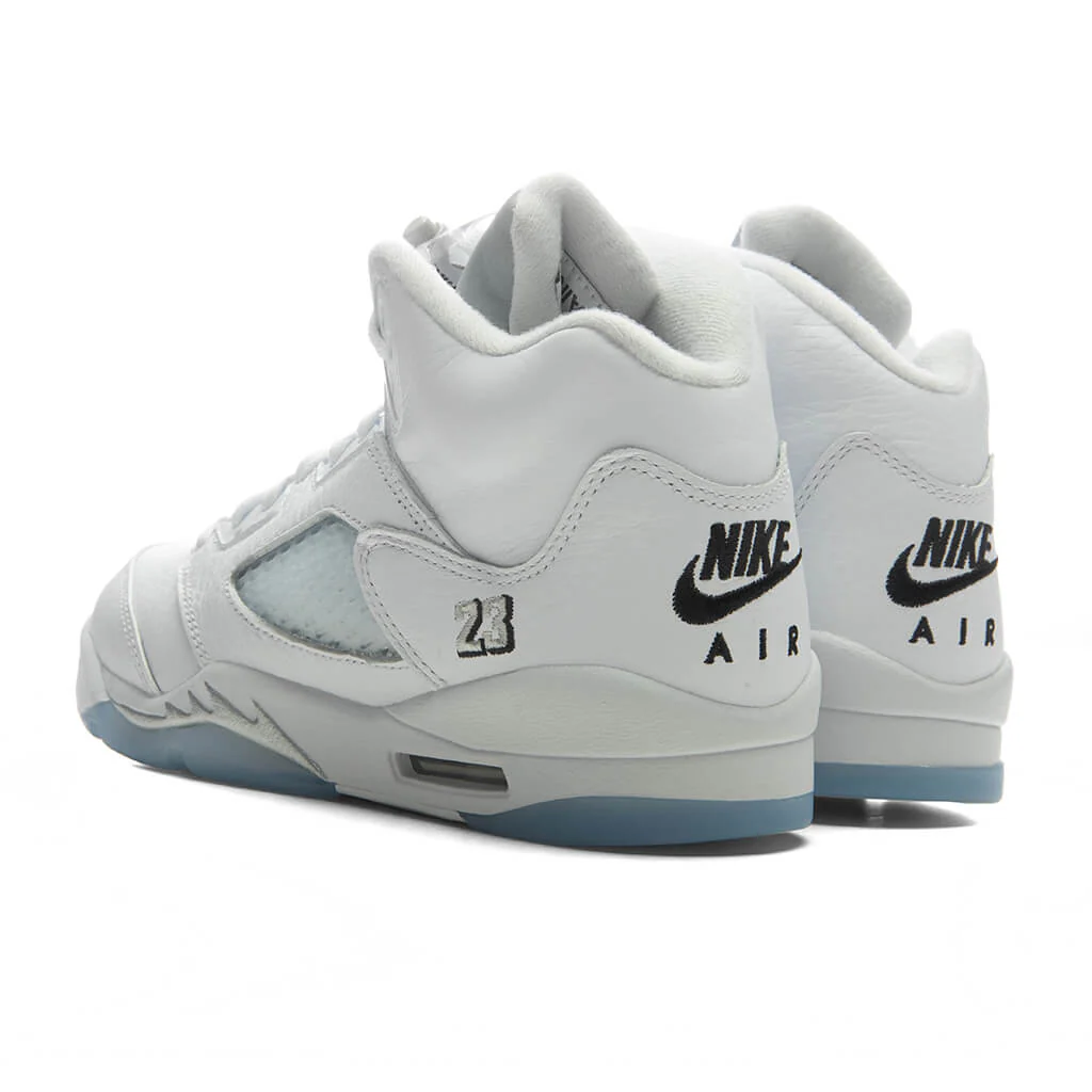 Air Jordan 5 Retro 'White Metallic' (GS) - White/Black/Metallic Silver - Image 2
