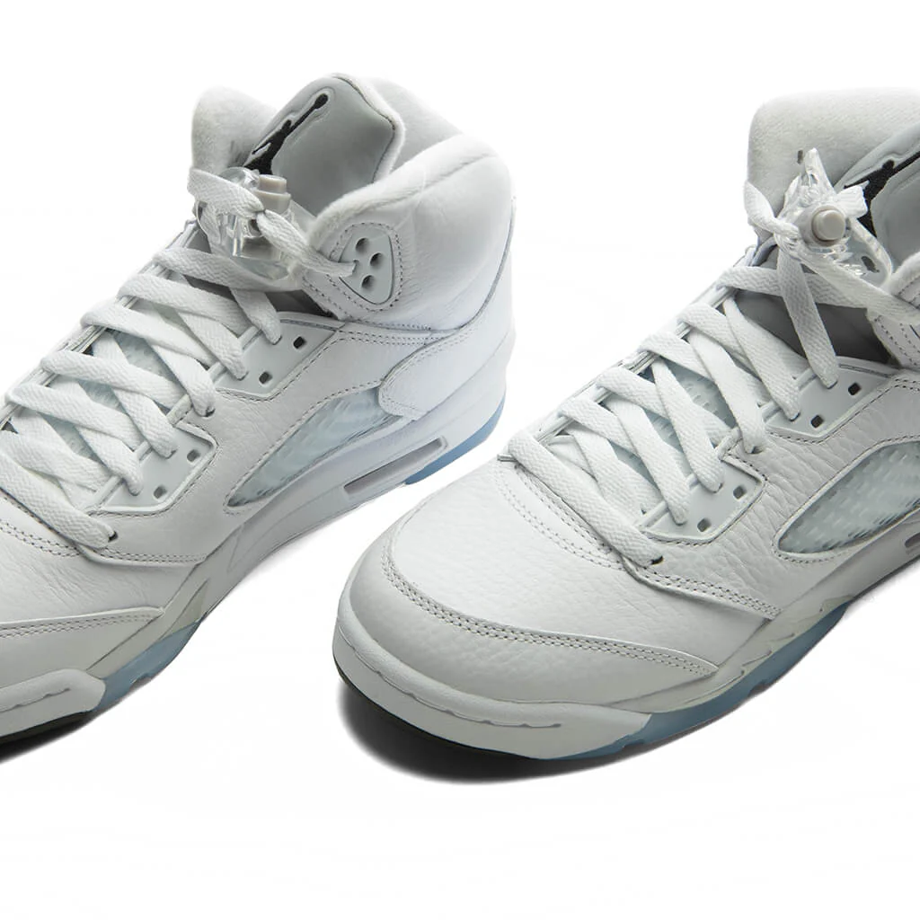 Air Jordan 5 Retro 'White Metallic' (GS) - White/Black/Metallic Silver - Image 3