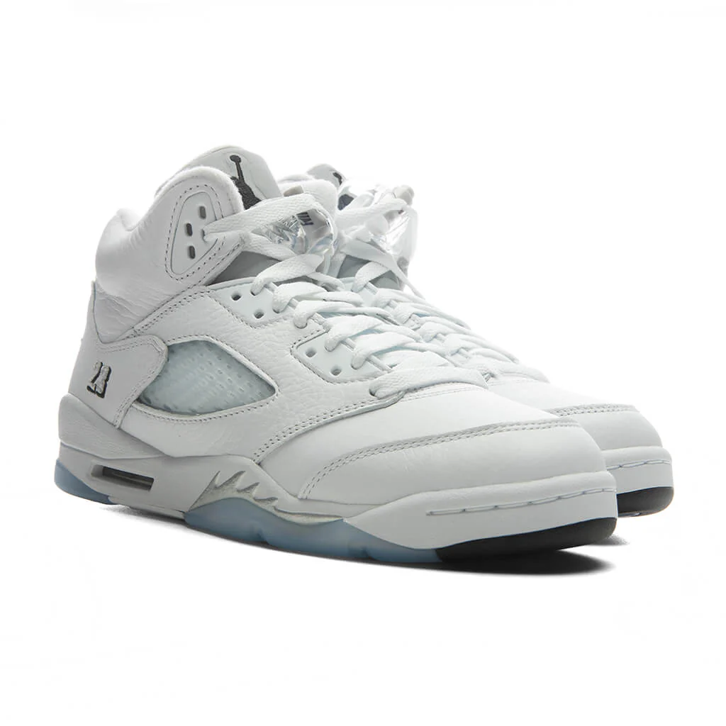 Air Jordan 5 Retro 'White Metallic' (GS) - White/Black/Metallic Silver - Image 5