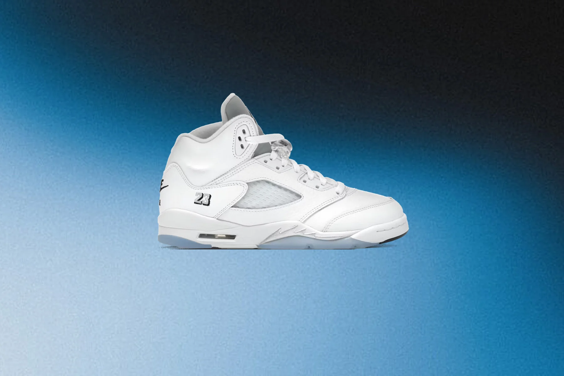 Air Jordan 5 Retro 'White Metallic' (GS) - White/Black/Metallic Silver - Image 7