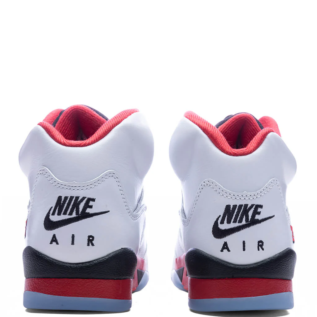 Air Jordan 5 Retro OG Fire Red 'Black Tongue' (GS) - White/Fire Red/Black - Image 4