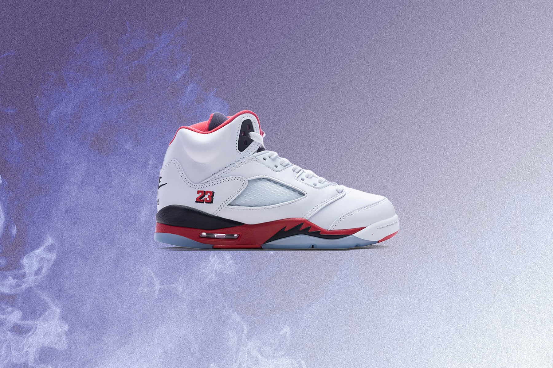 Air Jordan 5 Retro OG Fire Red 'Black Tongue' (GS) - White/Fire Red/Black - Image 5