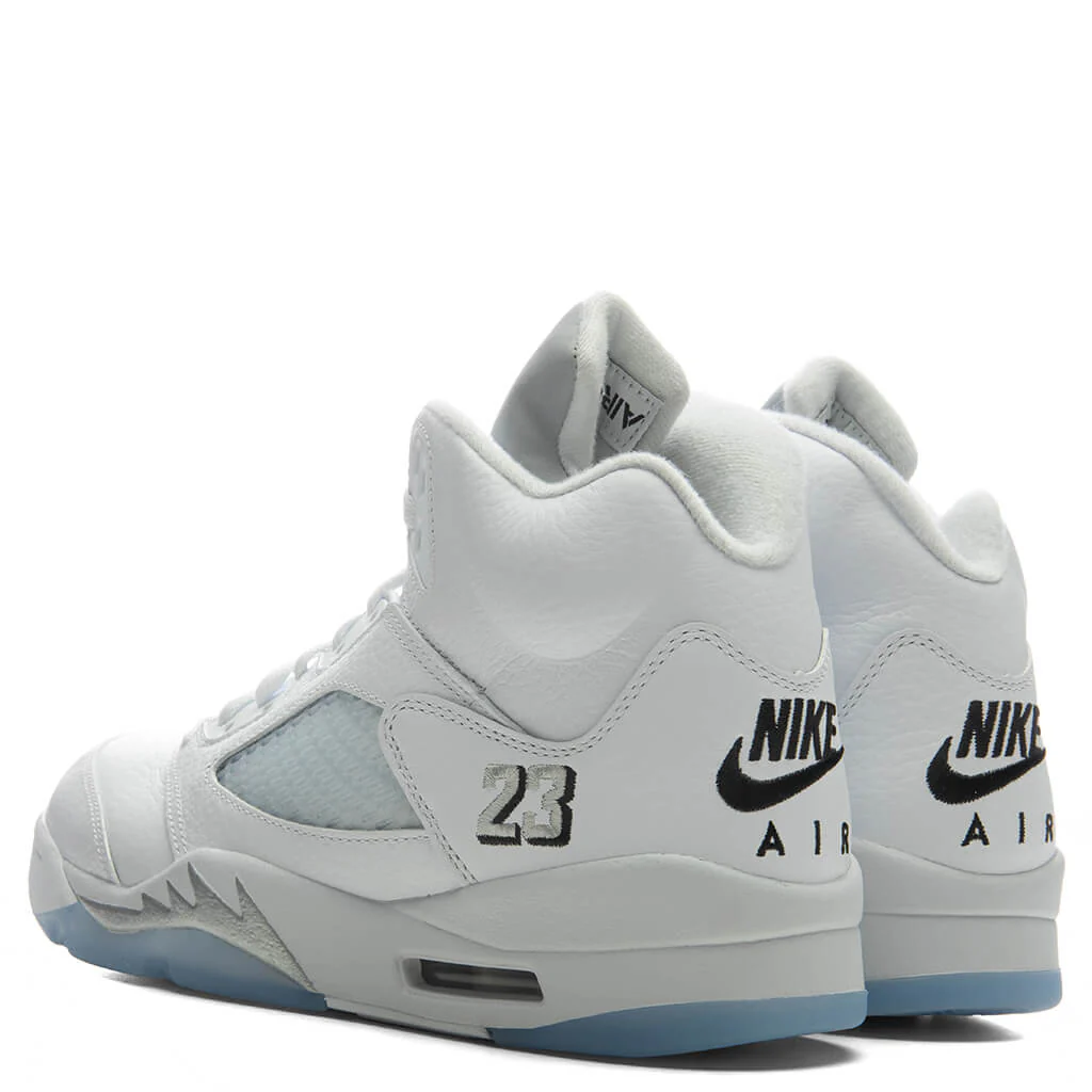 Air Jordan 5 Retro 'White Metallic' - White/Black/Metallic Silver - Image 2
