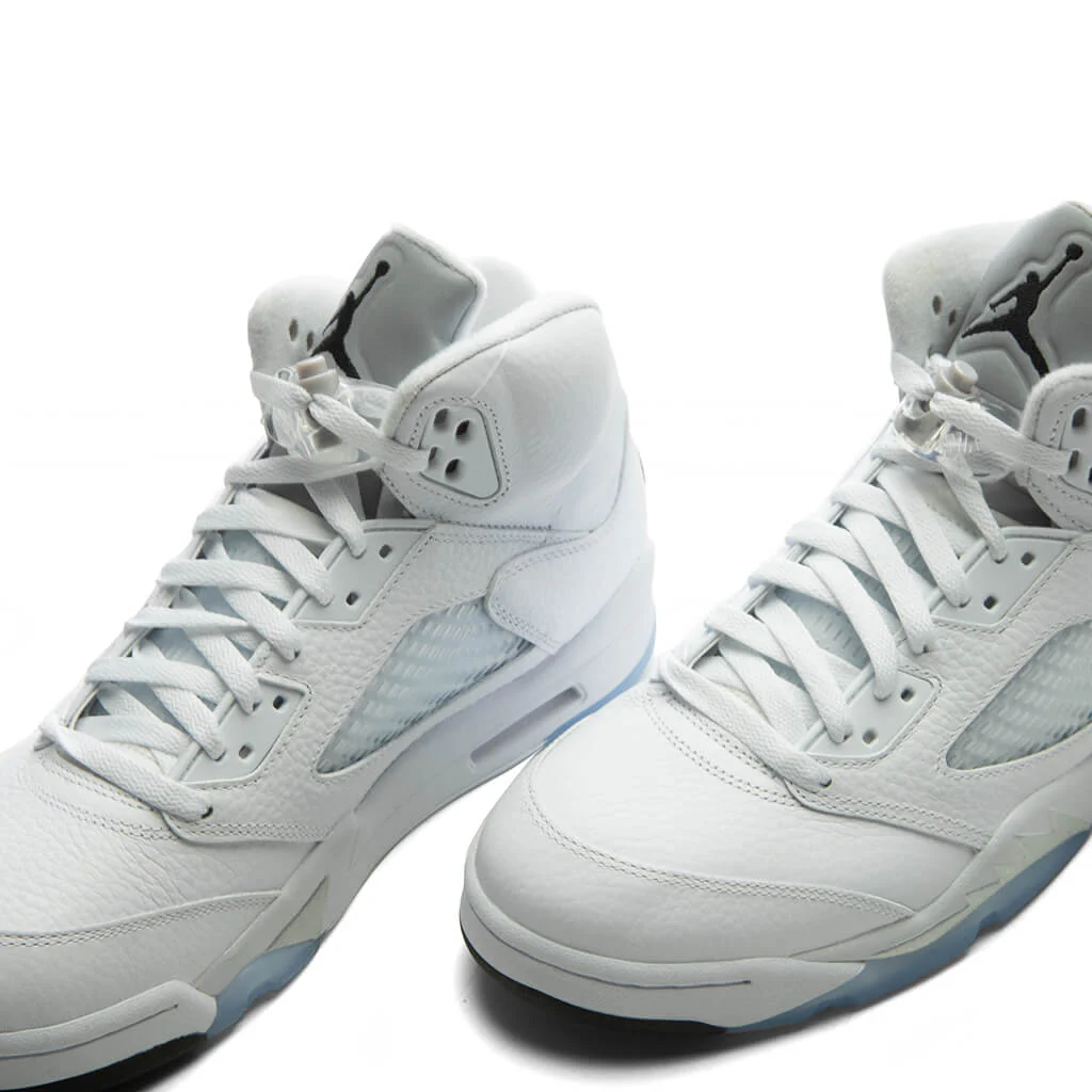 Air Jordan 5 Retro 'White Metallic' - White/Black/Metallic Silver - Image 3