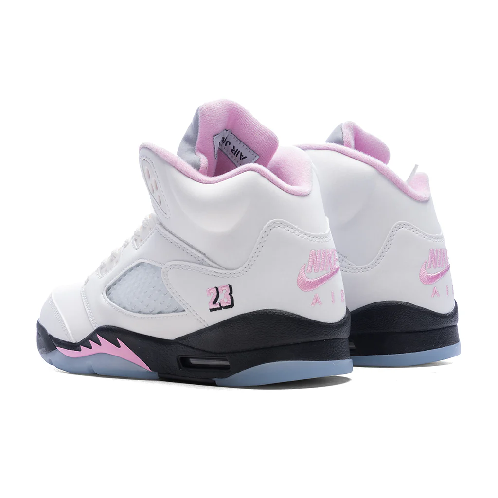 Air Jordan 5 Retro OG '35th Anniversary' (GS) - White/Black/Med Soft Pink/White - Image 3