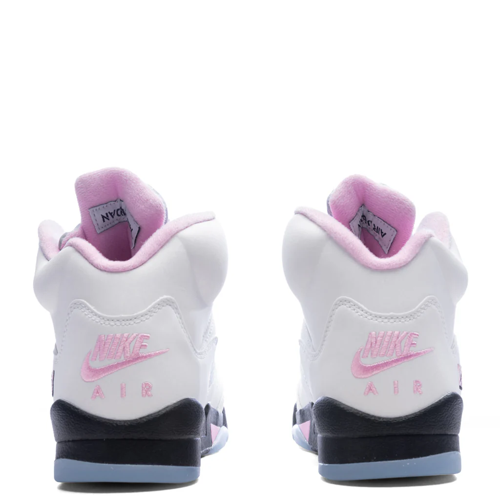 Air Jordan 5 Retro OG '35th Anniversary' (GS) - White/Black/Med Soft Pink/White - Image 4