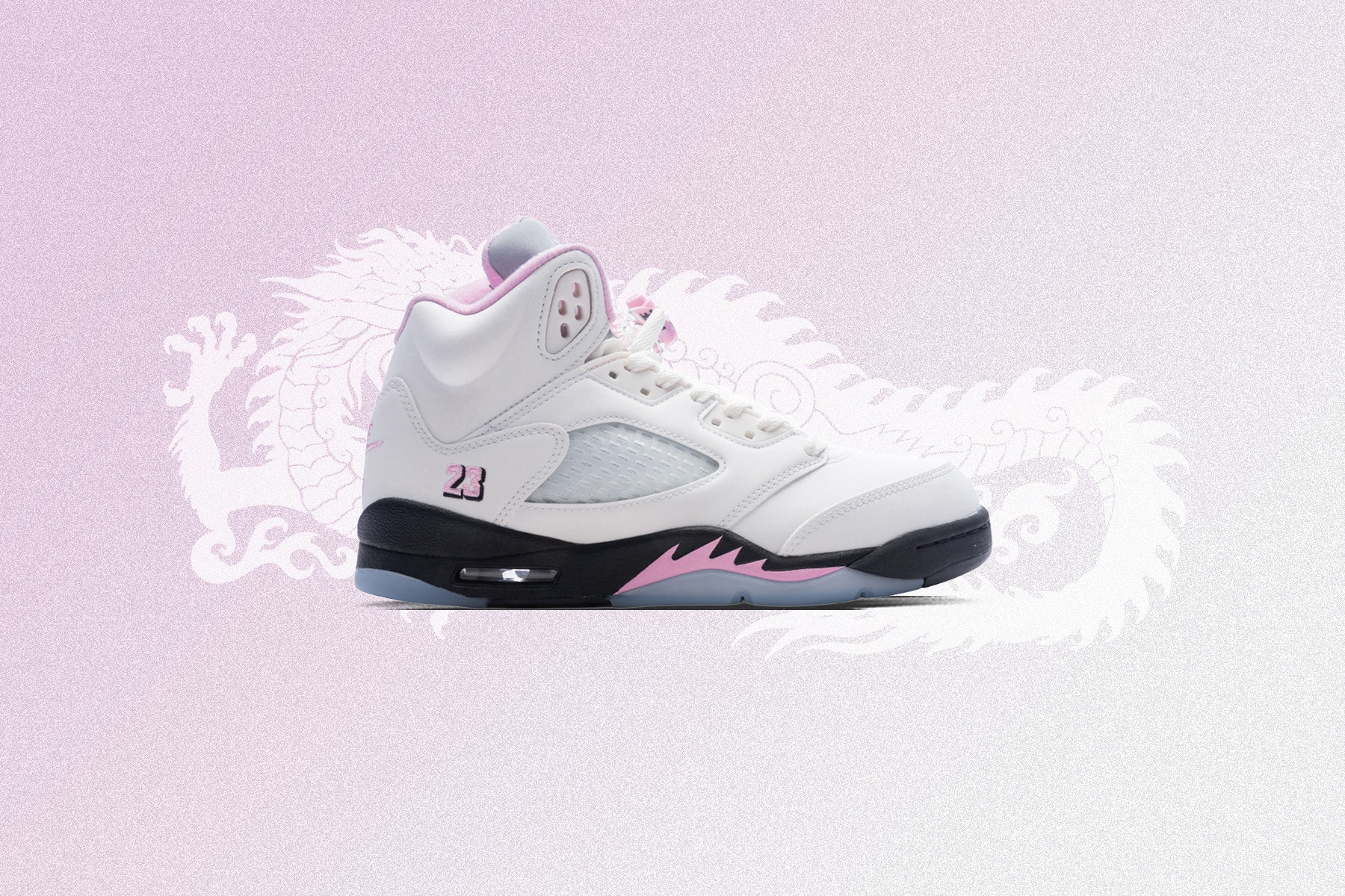 Air Jordan 5 Retro OG '35th Anniversary' (GS) - White/Black/Med Soft Pink/White - Image 5