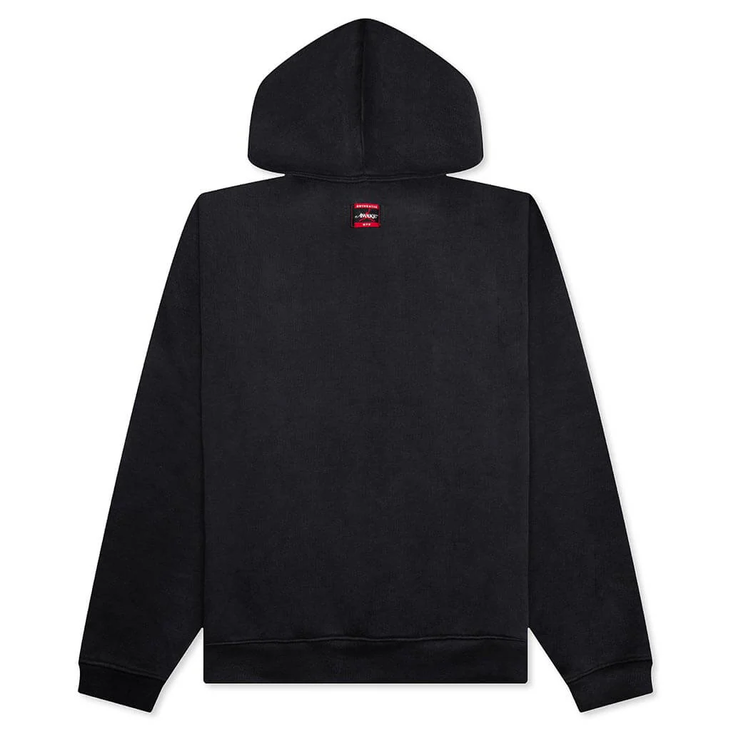 Awake NY x Jordan Fleece Hoodie - Black/Sail/University Red - Image 2