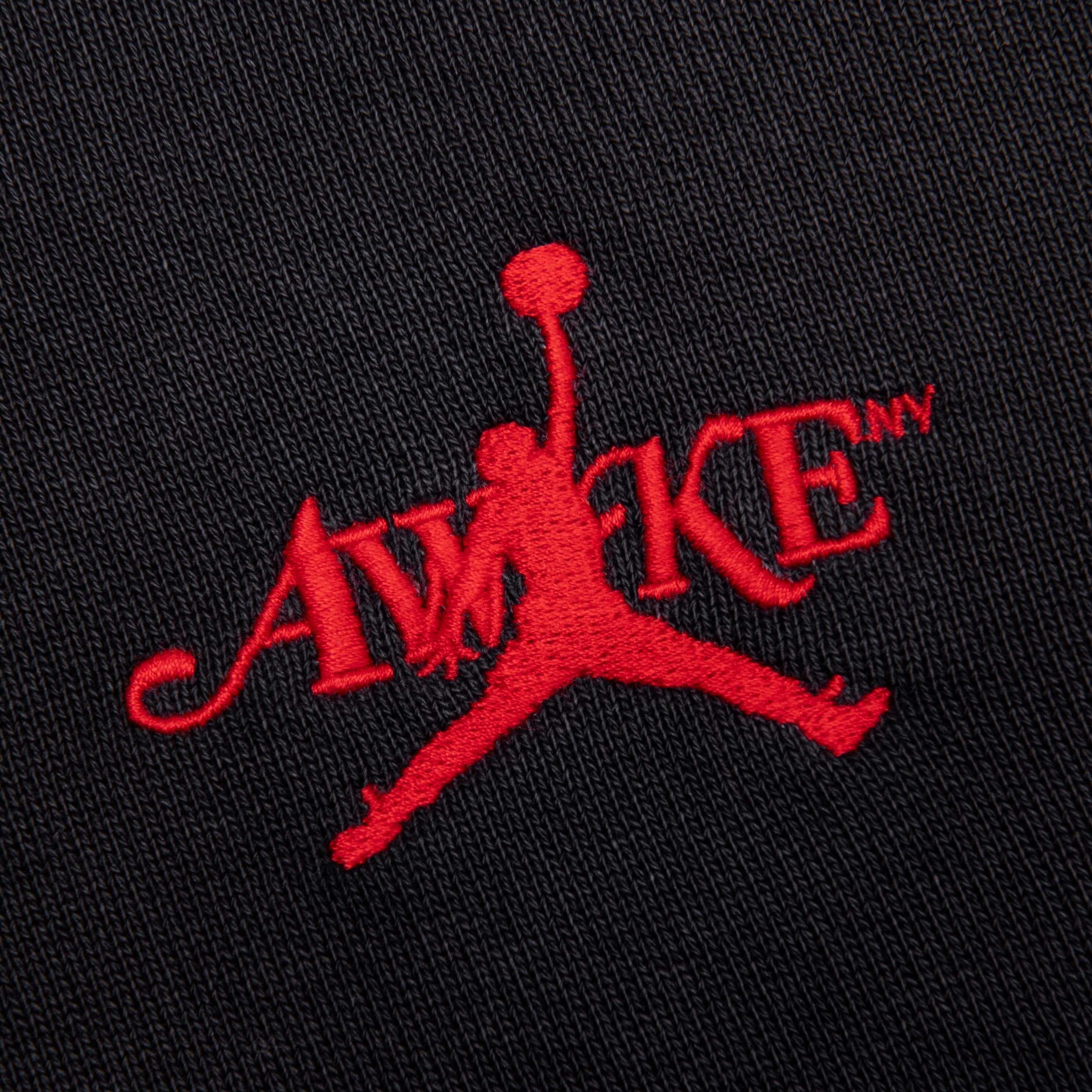 Awake NY x Jordan Fleece Hoodie - Black/Sail/University Red - Image 3