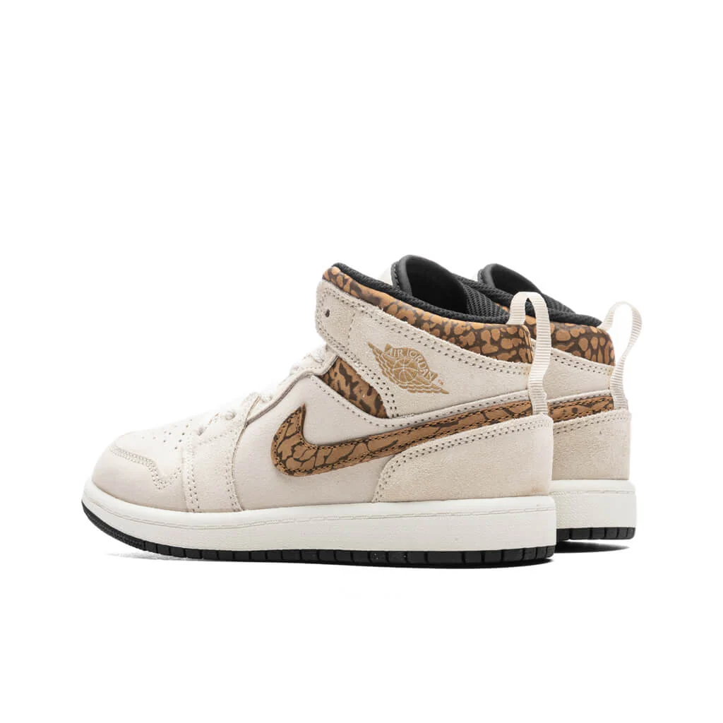 Jordan 1 Mid SE (PS) - Light Orewood Brown/Metallic Gold/White - Image 3