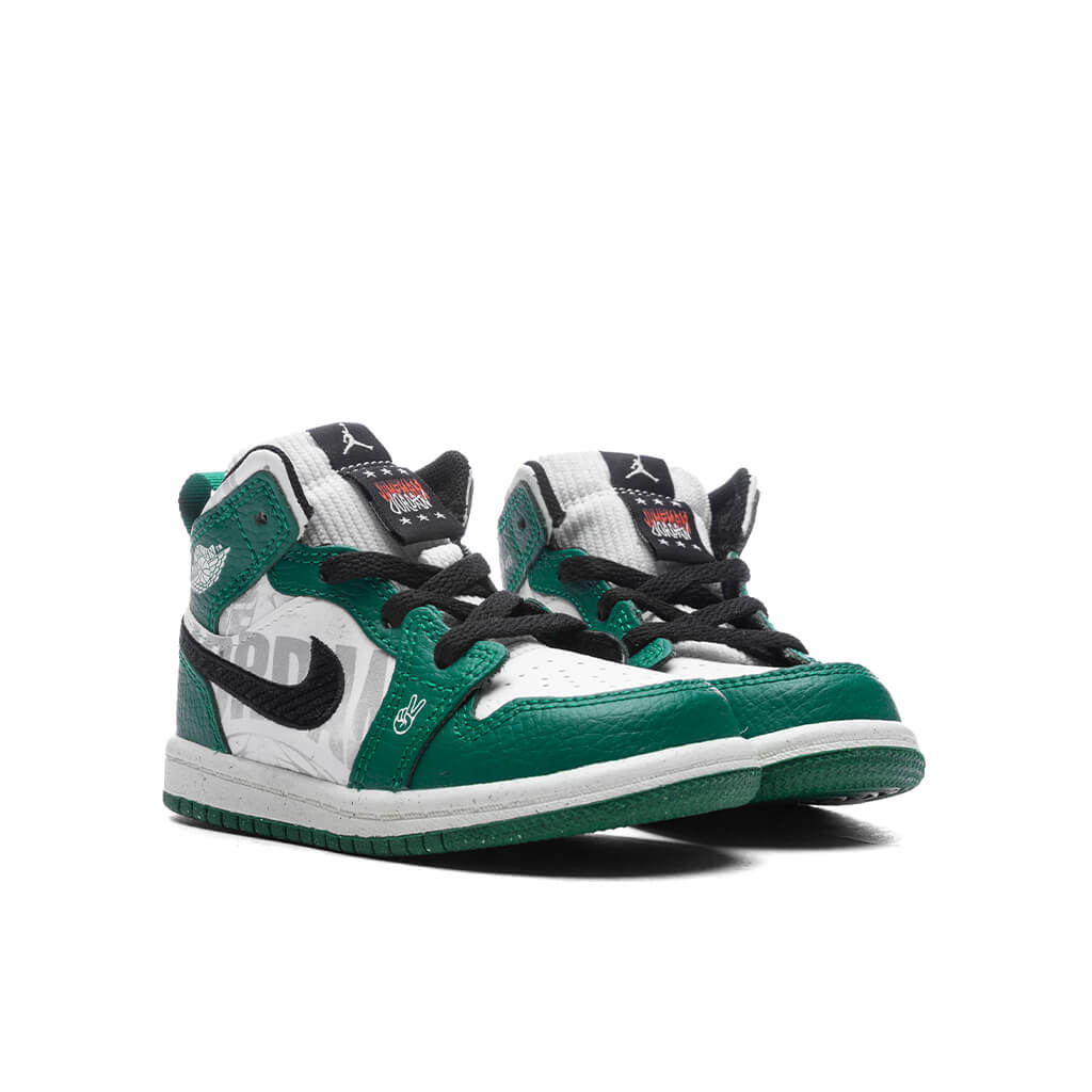 Jordan 1 Mid SE (TD) - Pine Green/Sail/Black/Team Orange - Image 2
