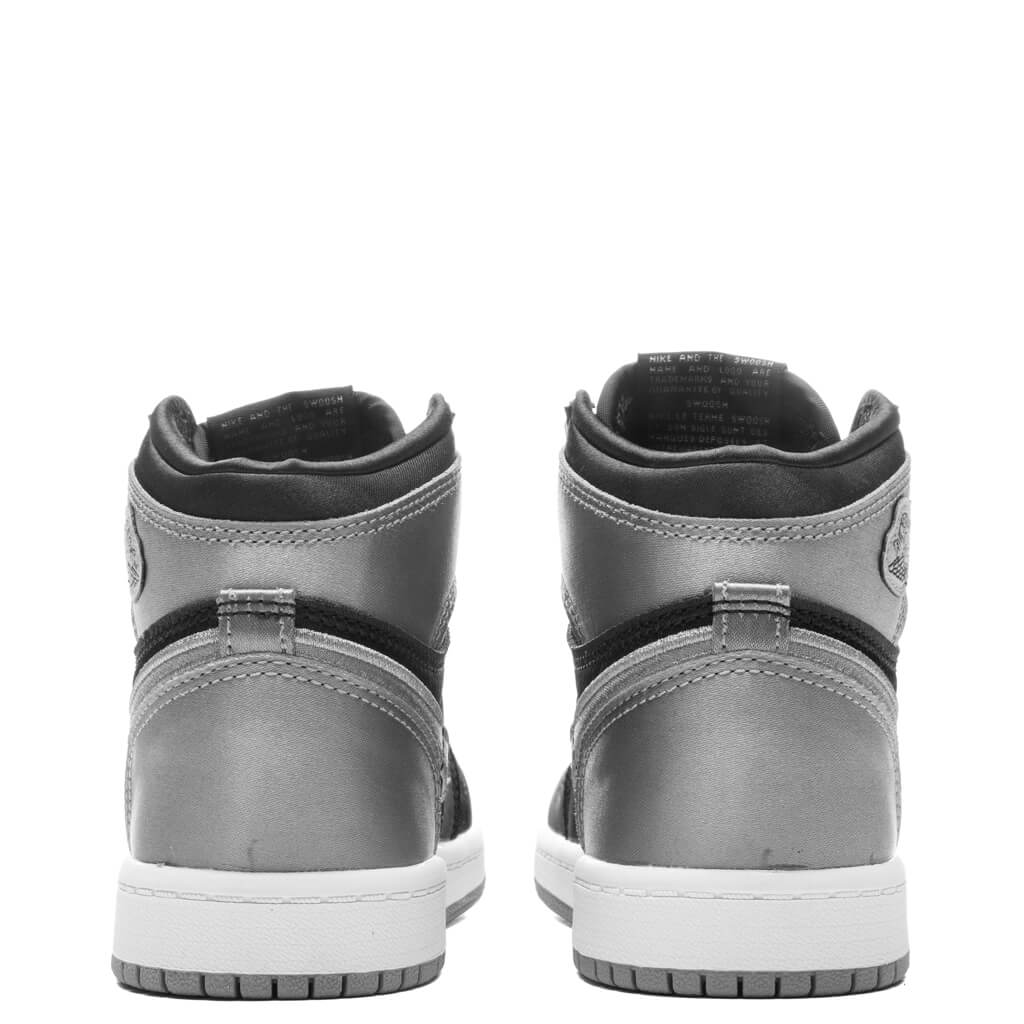 Air Jordan 1 Retro High OG 'Satin Shadow' (PS) - Black/Medium Grey/White - Image 4