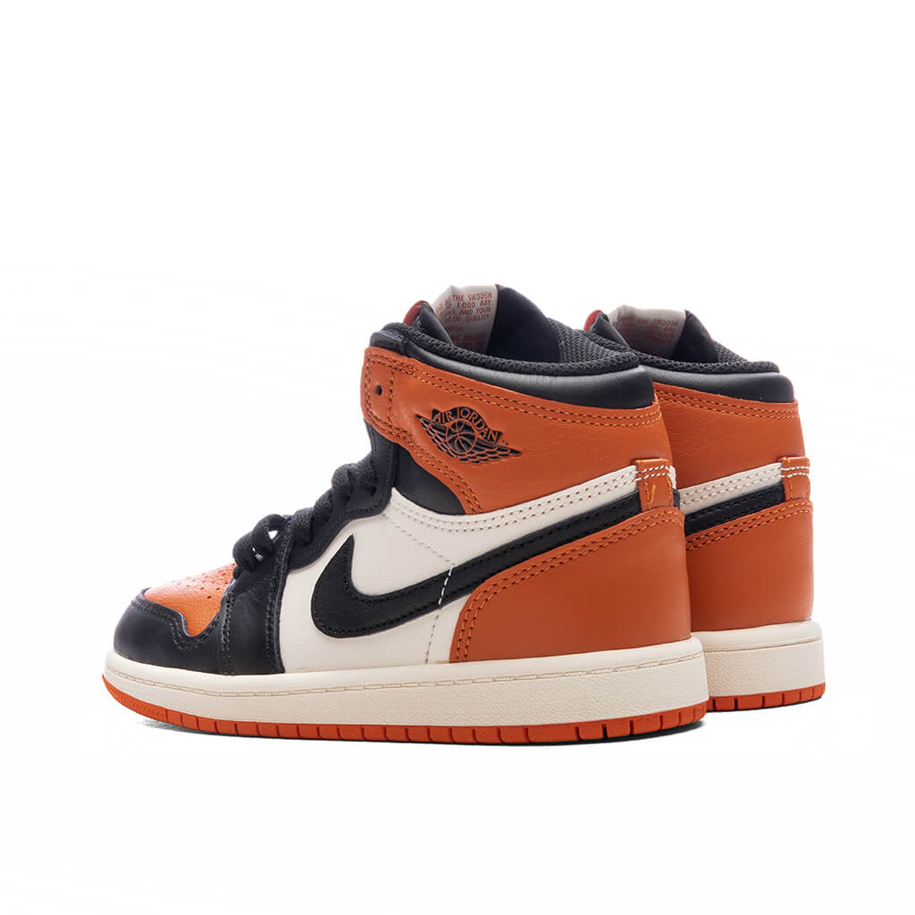 Air Jordan 1 Retro High OG 'Shattered Backboard' (PS) - Black/Sail/Starfish - Image 2