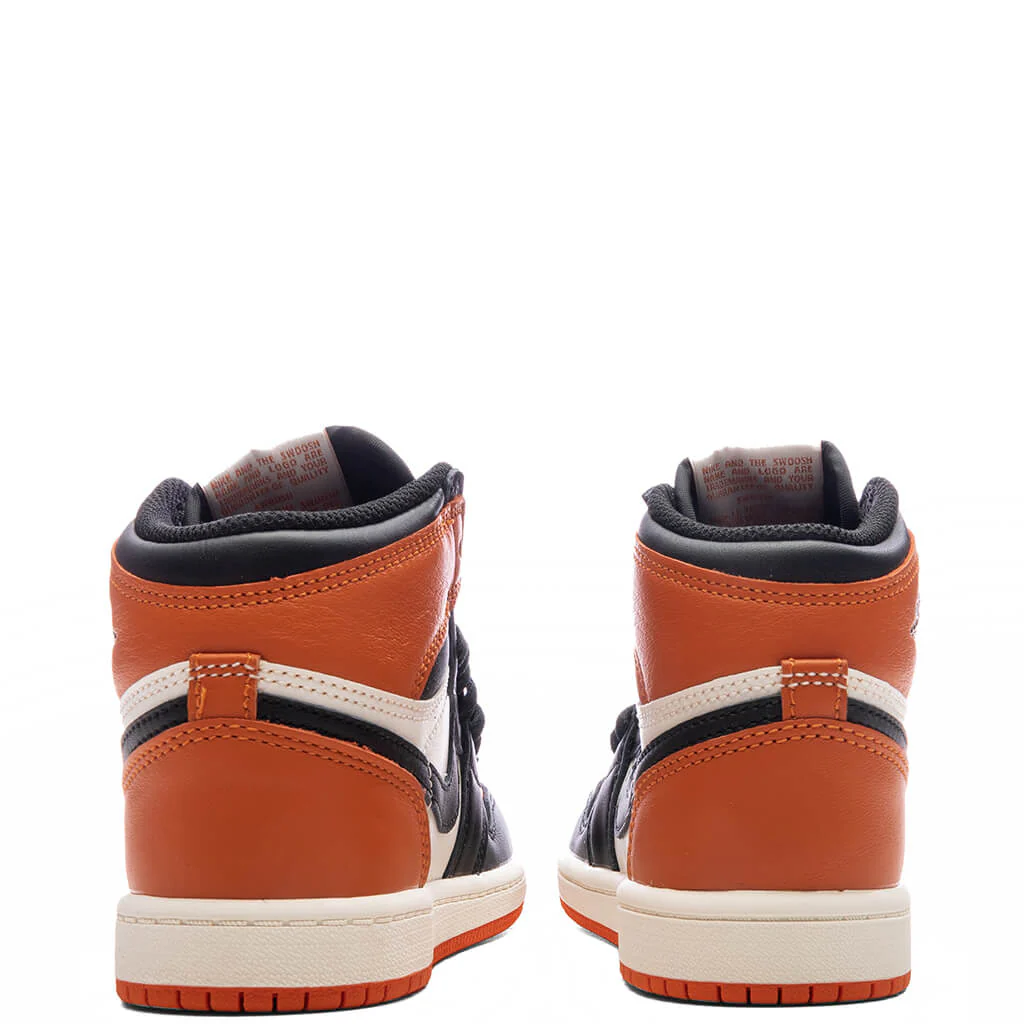 Air Jordan 1 Retro High OG 'Shattered Backboard' (PS) - Black/Sail/Starfish - Image 4