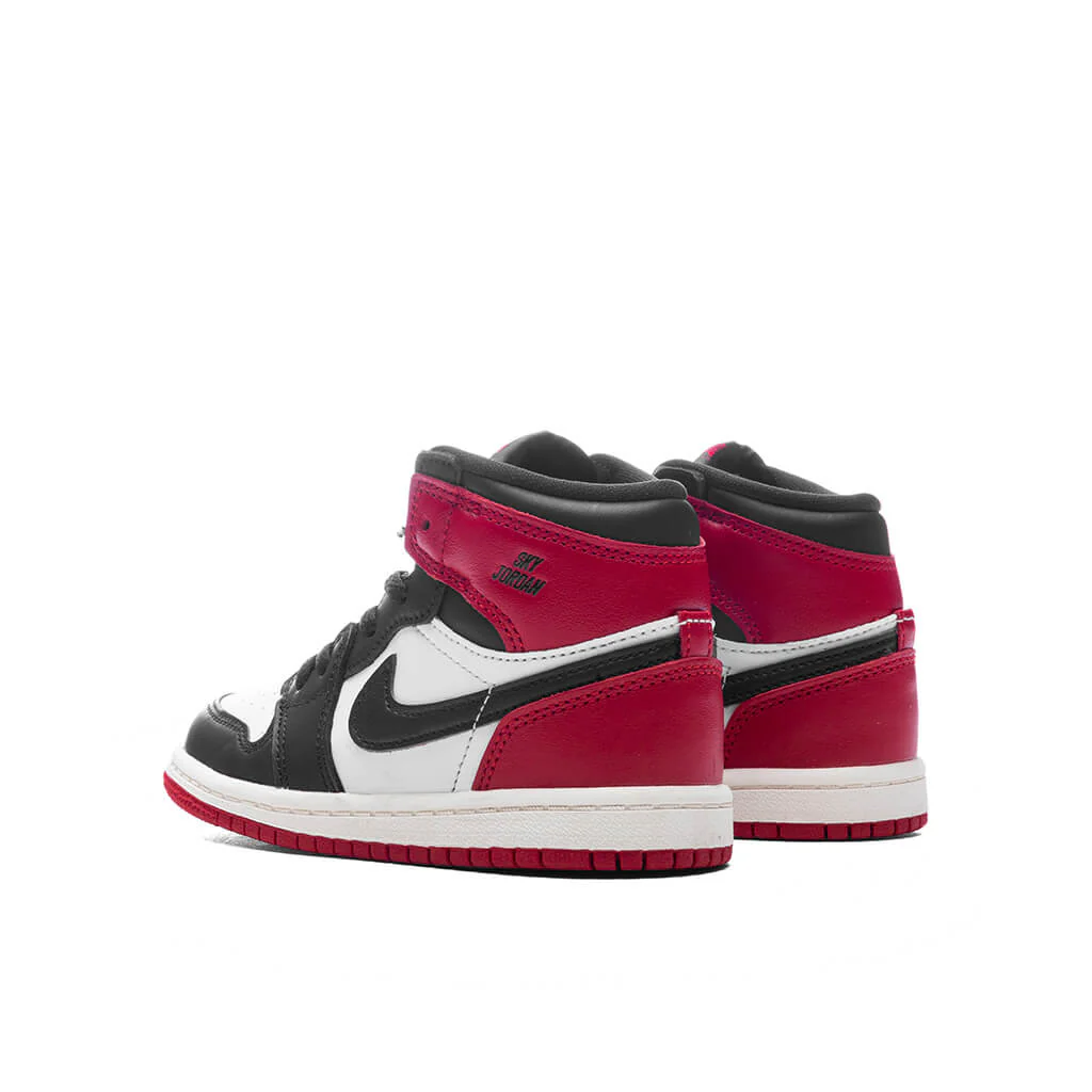 Air Jordan 1 Retro High OG 'Black Toe Reimagined' (TD)  - White/Black/Varsity Red/Sail - Image 3