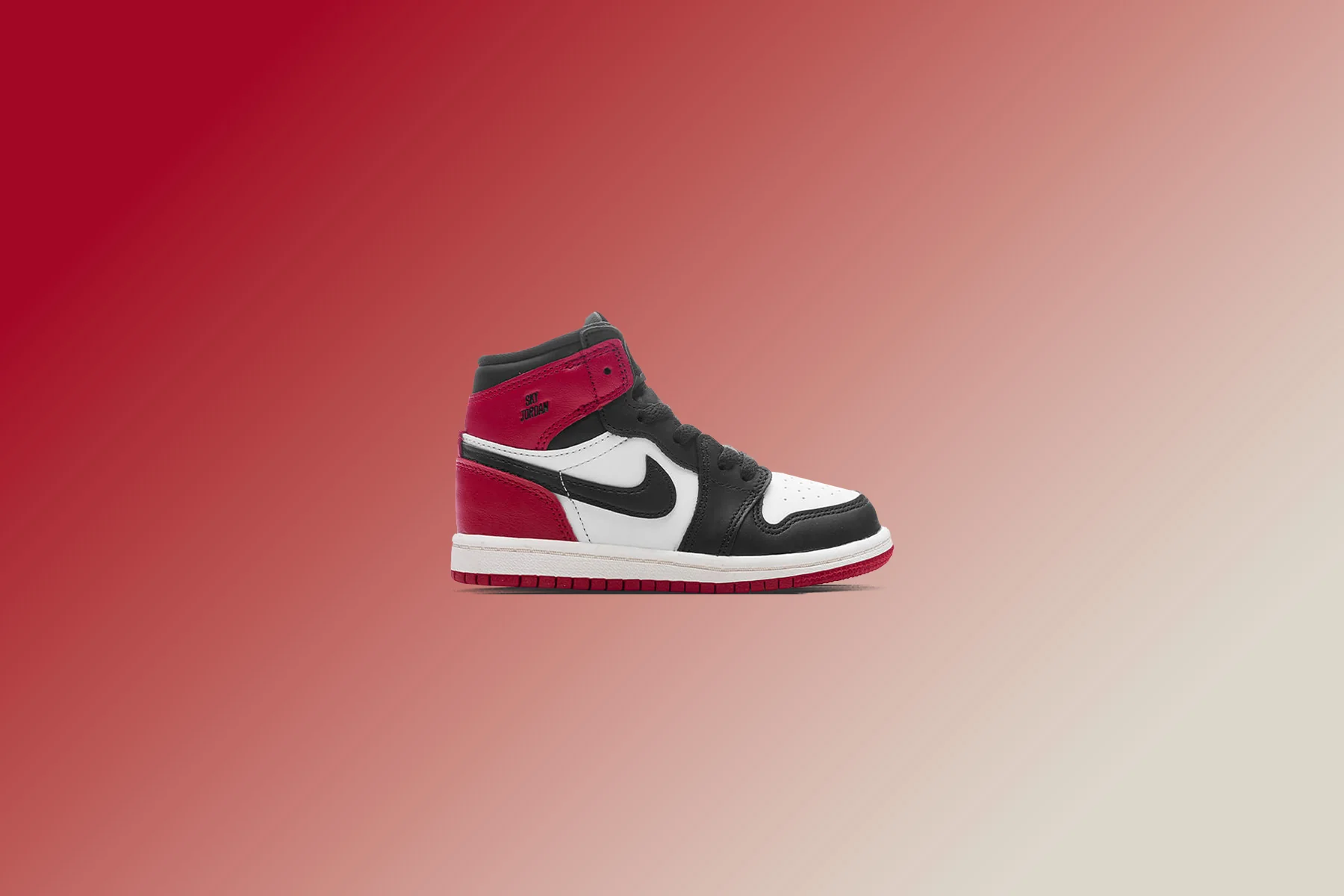 Air Jordan 1 Retro High OG 'Black Toe Reimagined' (TD)  - White/Black/Varsity Red/Sail - Image 5