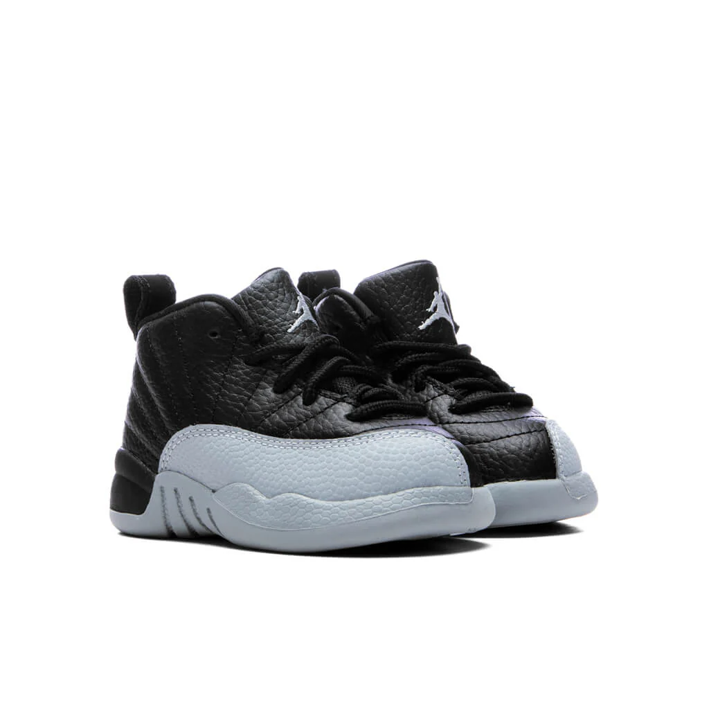Air Jordan 12 Retro (TD) Barons - Black/Wolf Grey/White - Image 2