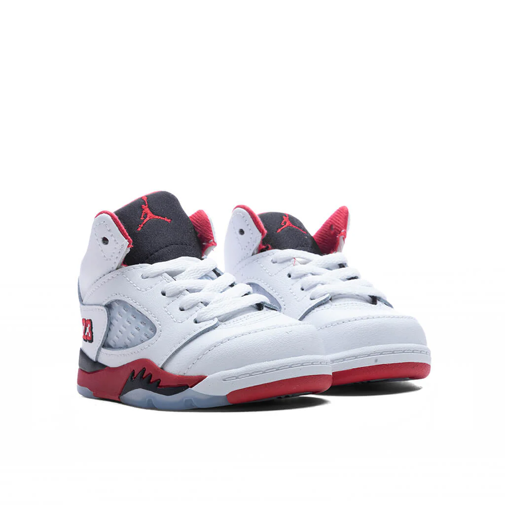 Air Jordan 5 Retro OG Fire Red 'Black Tongue' (TD) - White/Fire Red/Black - Image 2