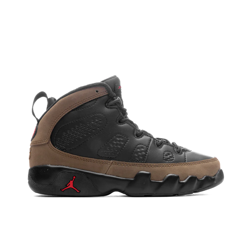 Jordan 9 Retro (PS) - Black/True Red/Light Olive