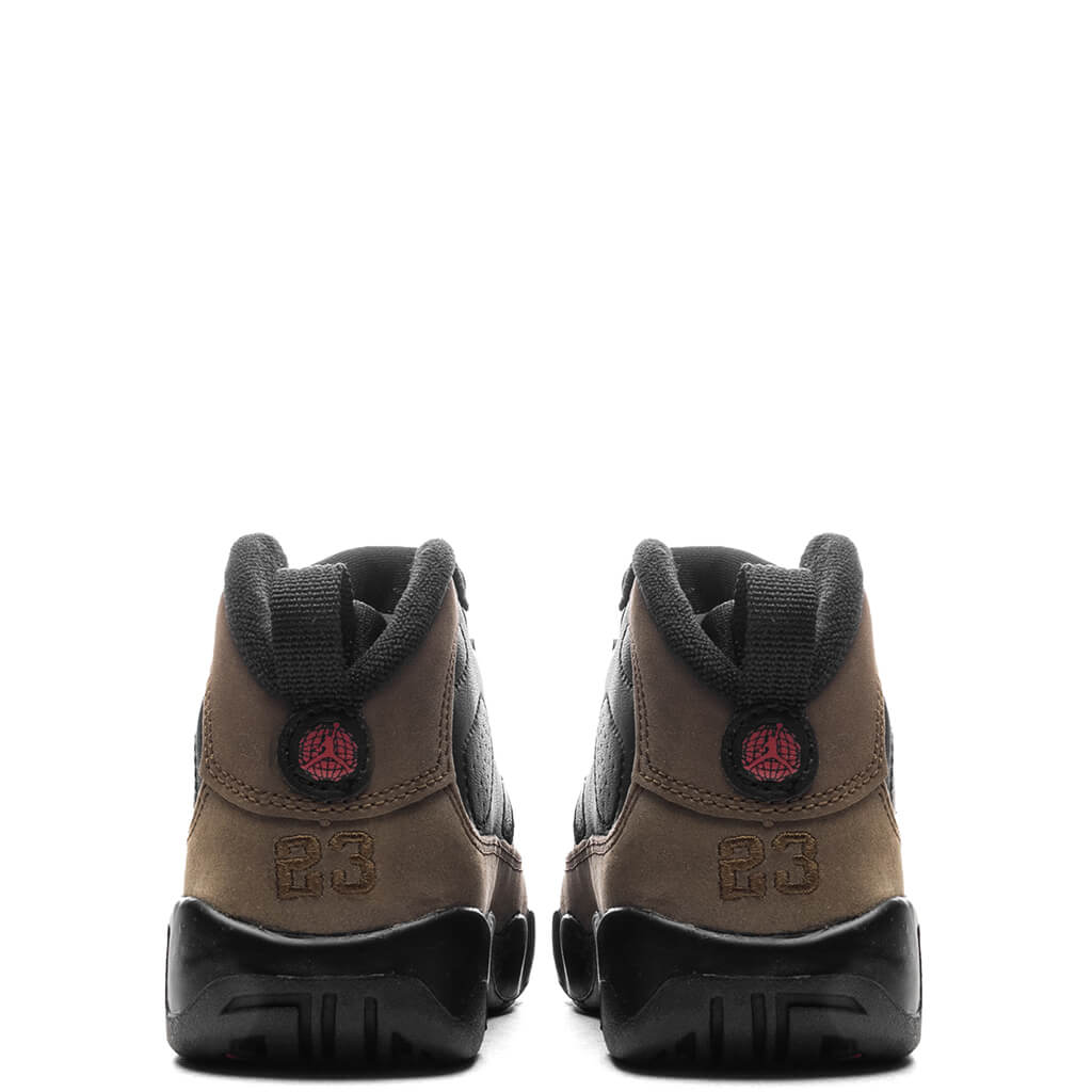 Jordan 9 Retro (TD) - Black/True Red/Light Olive - Image 4