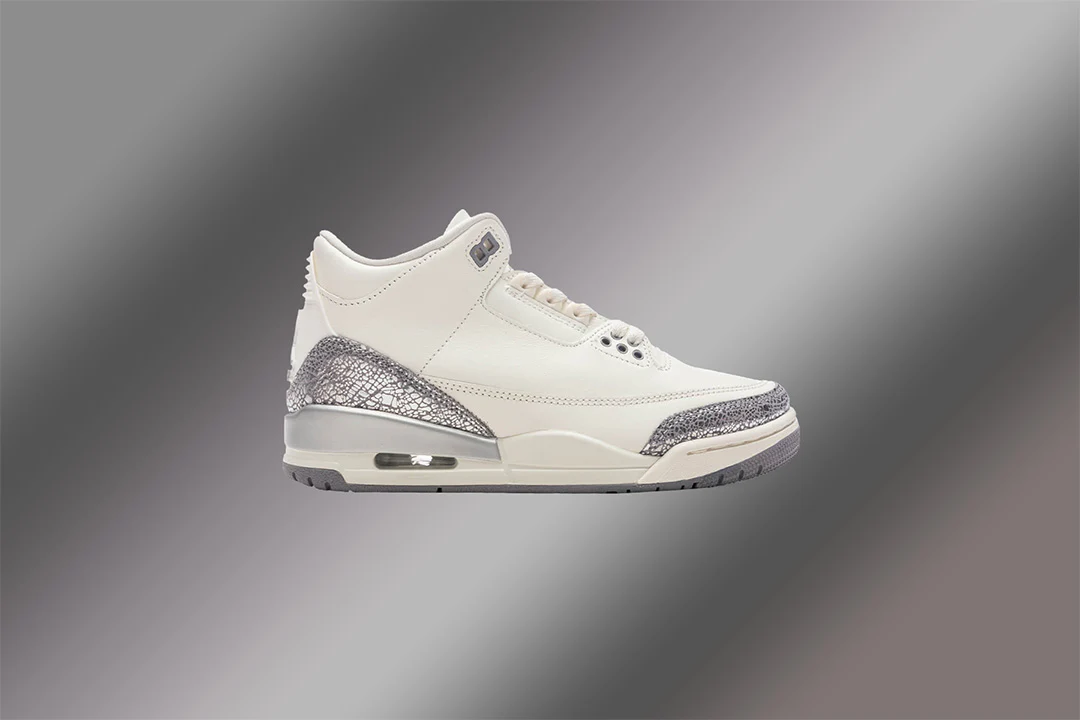 Women's Air Jordan 3 Retro - Sail/Cement Grey/Metallic Silver - Image 5