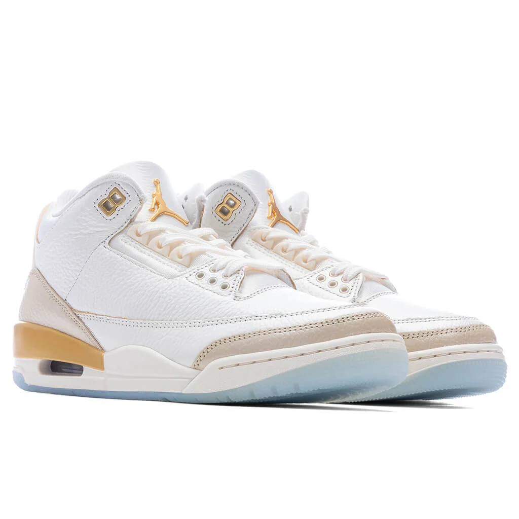 Women's Air Jordan 3 Retro 'Champagne and Oysters' - Sail/Team Gold/Pale Ivory - Image 2