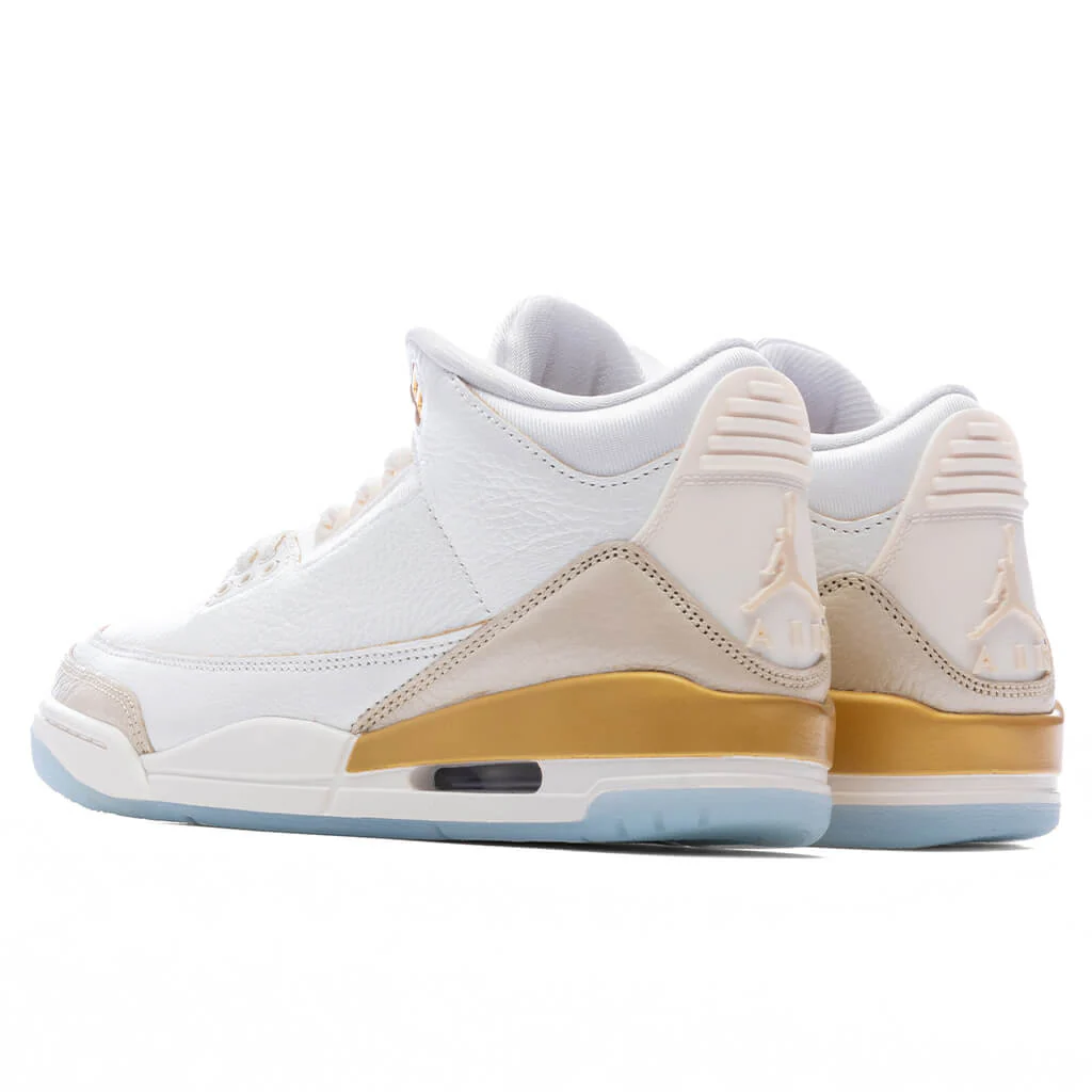 Women's Air Jordan 3 Retro 'Champagne and Oysters' - Sail/Team Gold/Pale Ivory - Image 3
