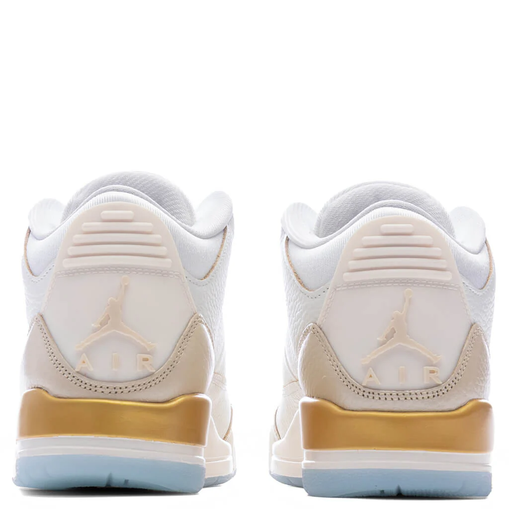 Women's Air Jordan 3 Retro 'Champagne and Oysters' - Sail/Team Gold/Pale Ivory - Image 4