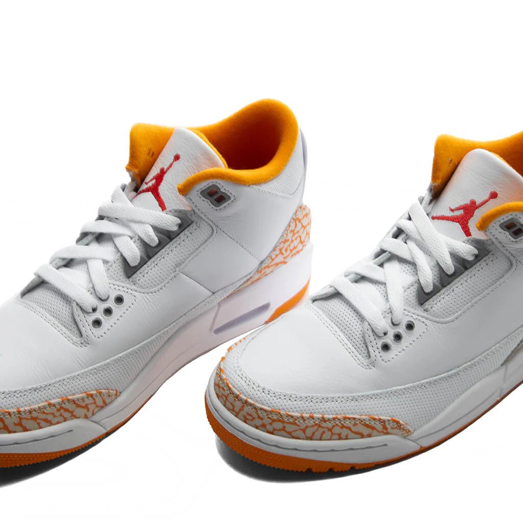 Women's Air Jordan 3 Retro 'Orange Citrus' - White/Multi Color/Orange Peel - Image 3