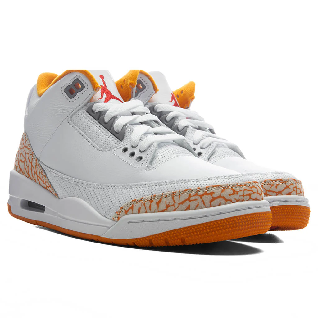Women's Air Jordan 3 Retro 'Orange Citrus' - White/Multi Color/Orange Peel - Image 5