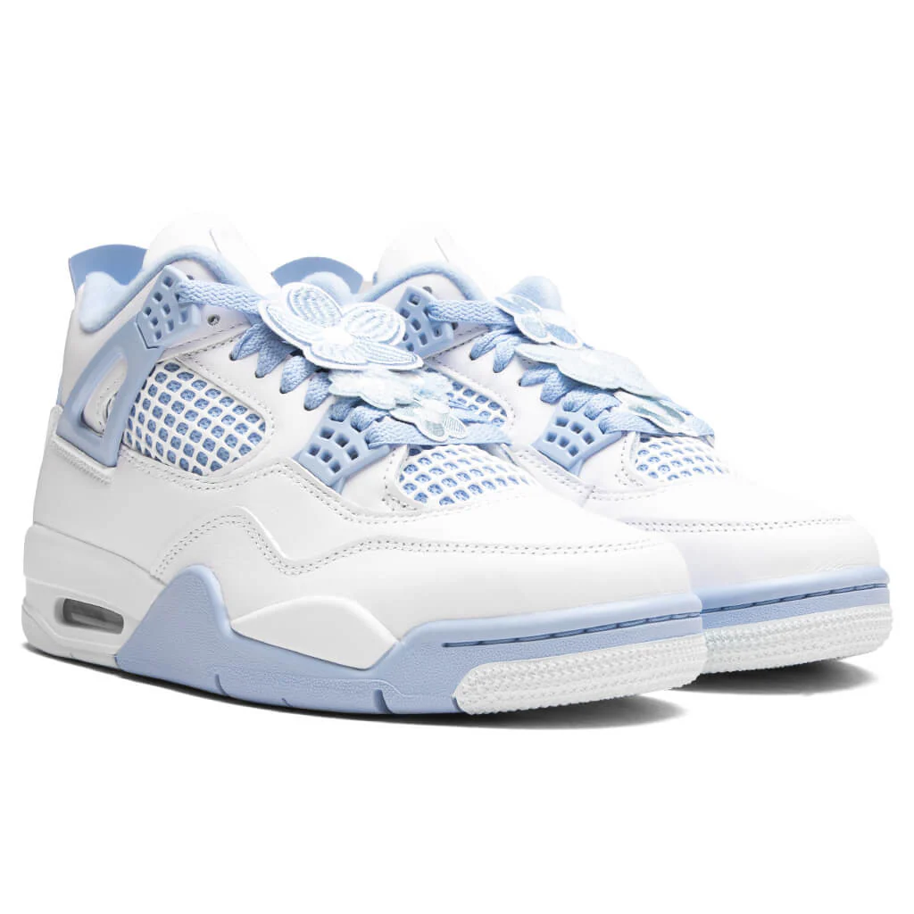 Women's Air Jordan 4 Retro 'Aluminum' - White/Aluminum/Blue Tint/Oil Green - Image 2