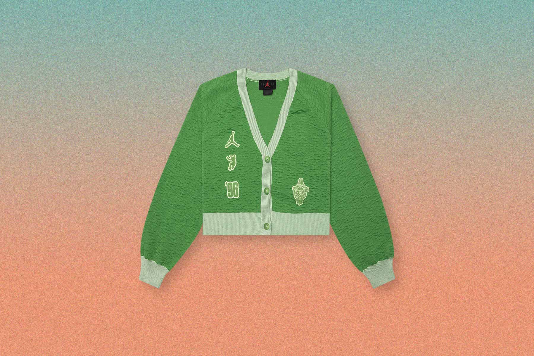 Jordan x UNION x Bephies Beauty Supply Cardigan Women's - Chlorophyll/Lime Ice - Image 6