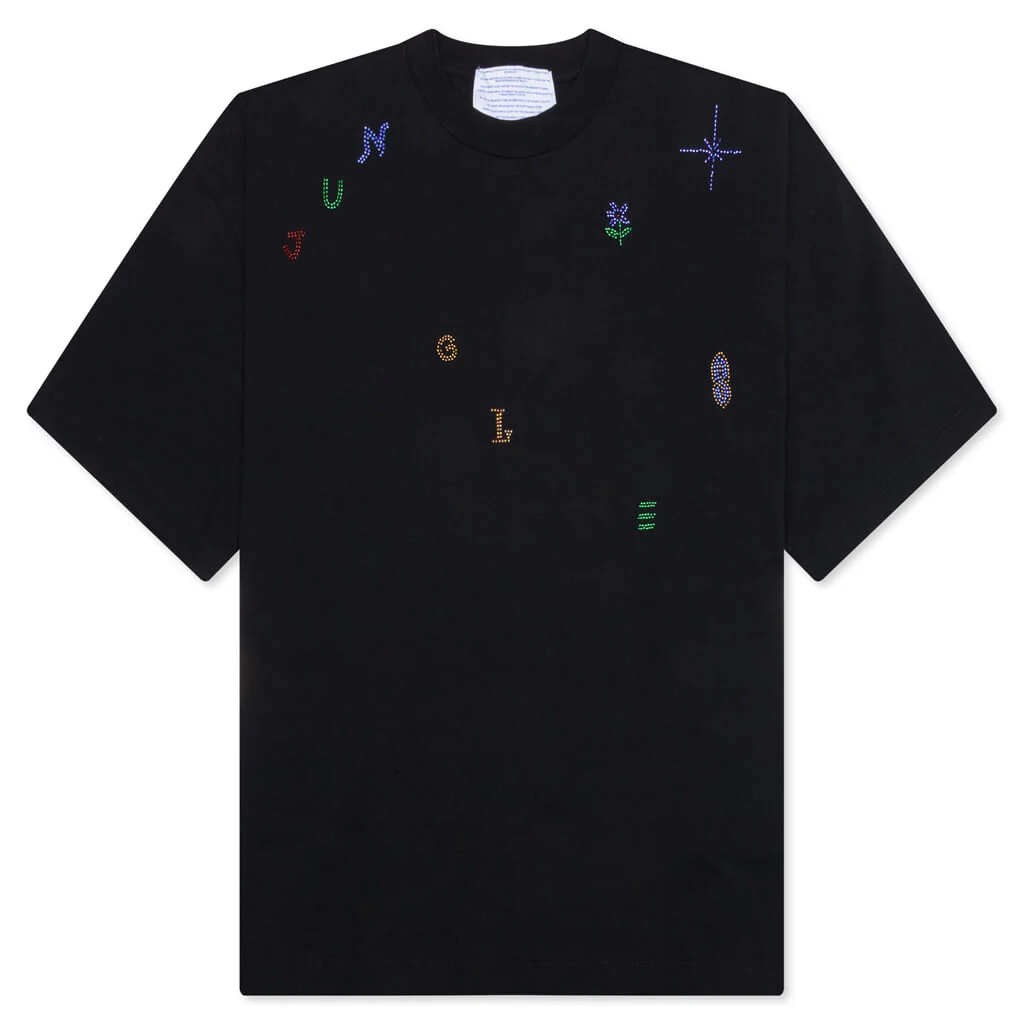 Beaded Lettering Tee - Black