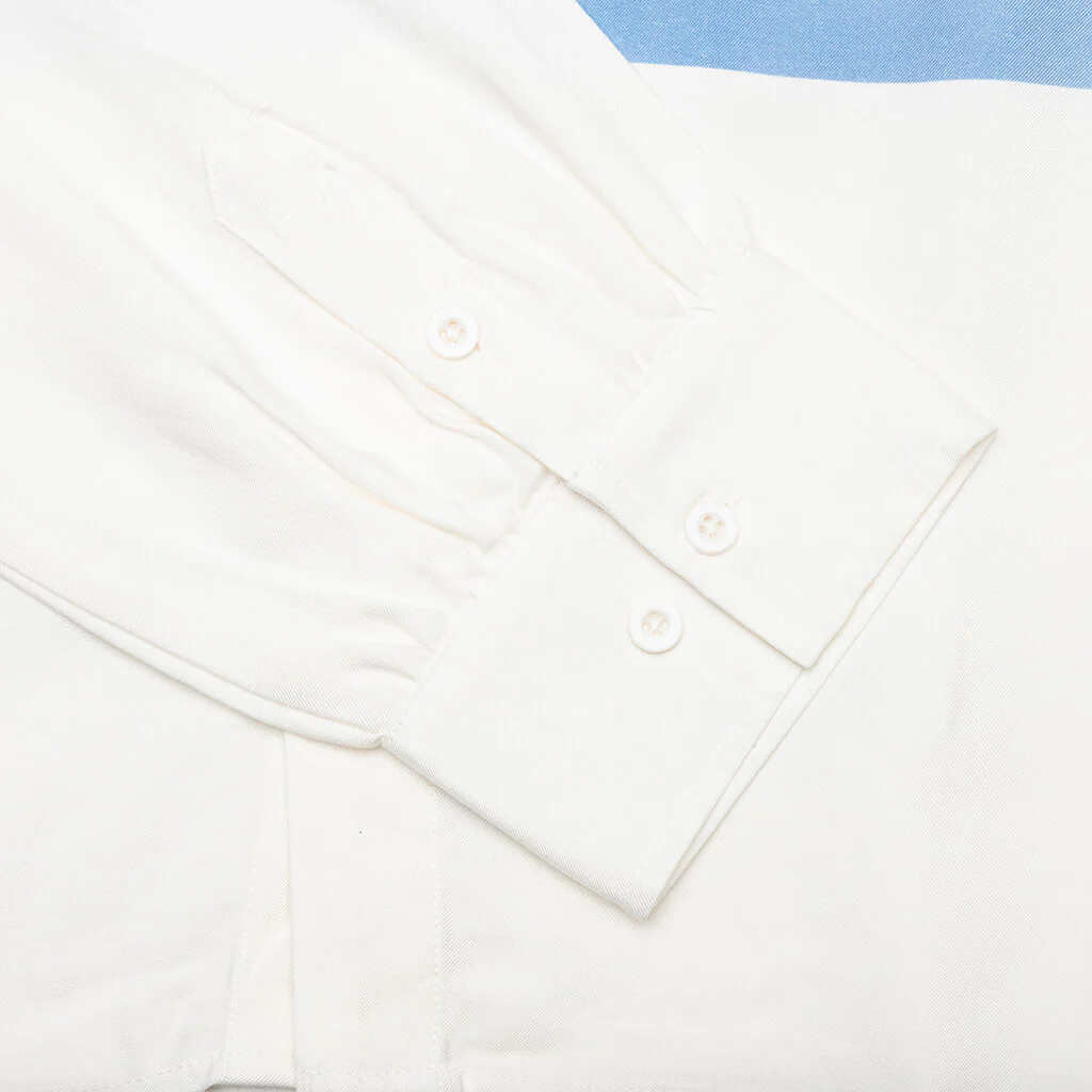 Cloud Smile LS Button Up Shirt - White - Image 3