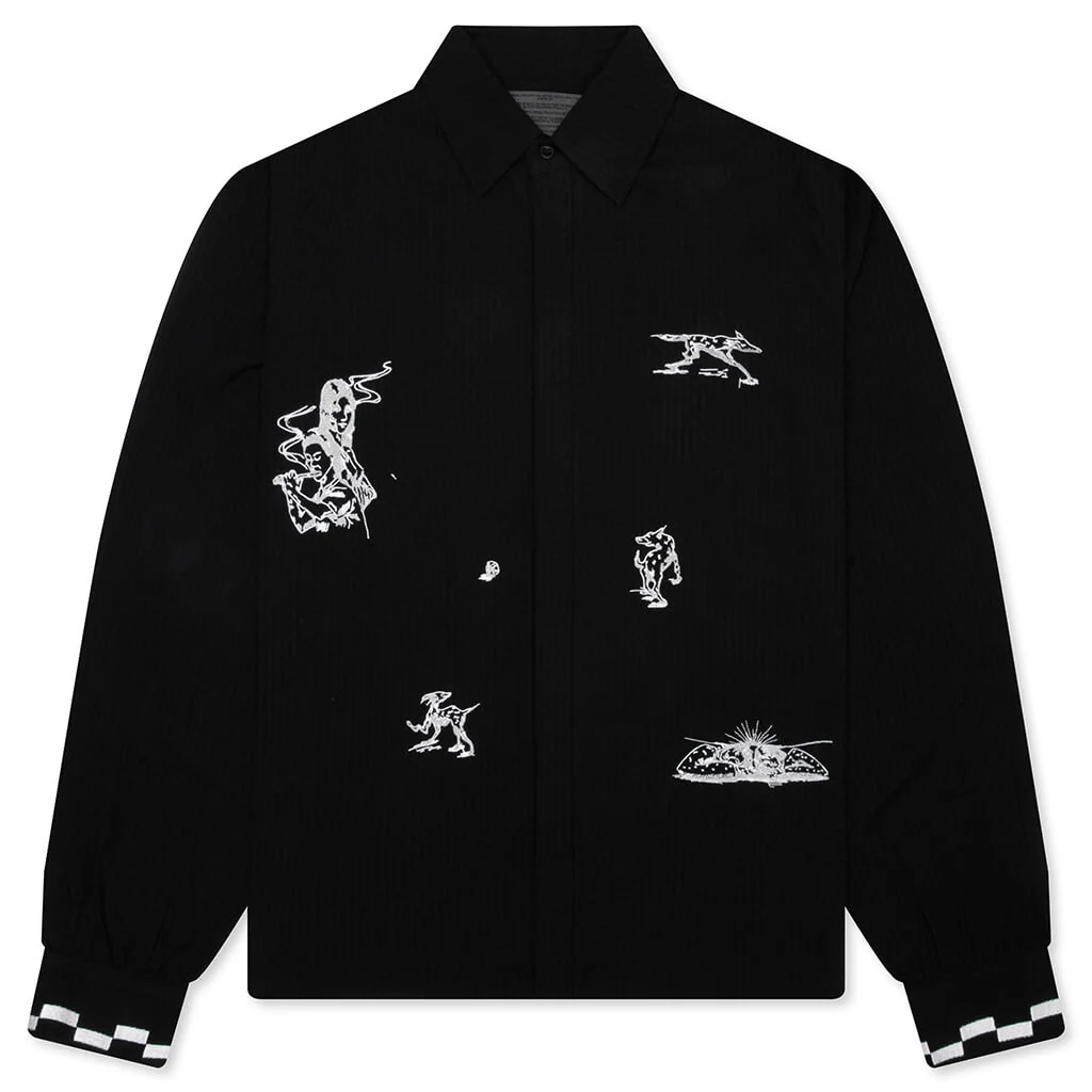 Live Life With Ease Button Up - Black