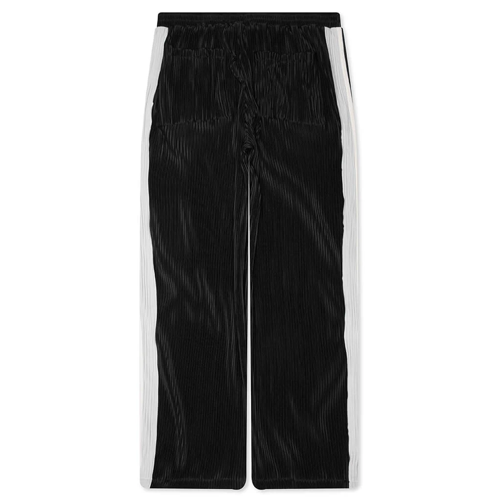 Weave Trim Pleat Pants - Black/Blue - Image 2