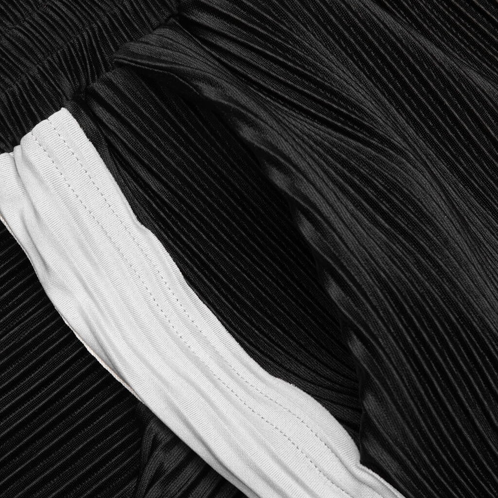 Weave Trim Pleat Pants - Black/Blue - Image 4