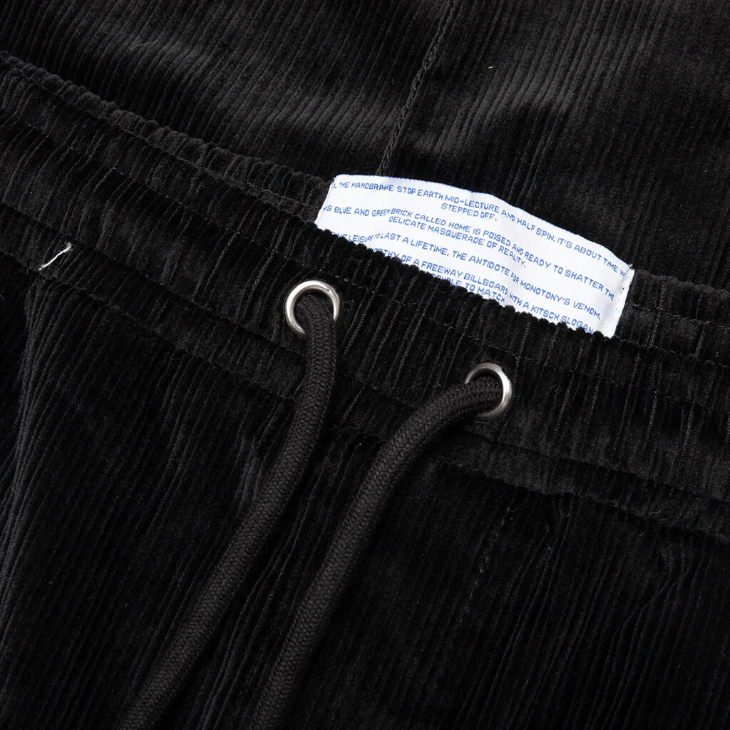 Spiraling Wide Leg Cord Pants - Black - Image 3