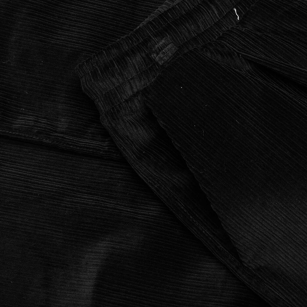 Spiraling Wide Leg Cord Pants - Black - Image 4